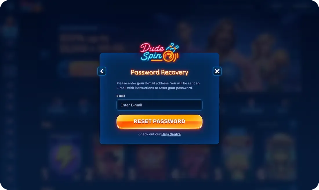 dudespin casino forget password