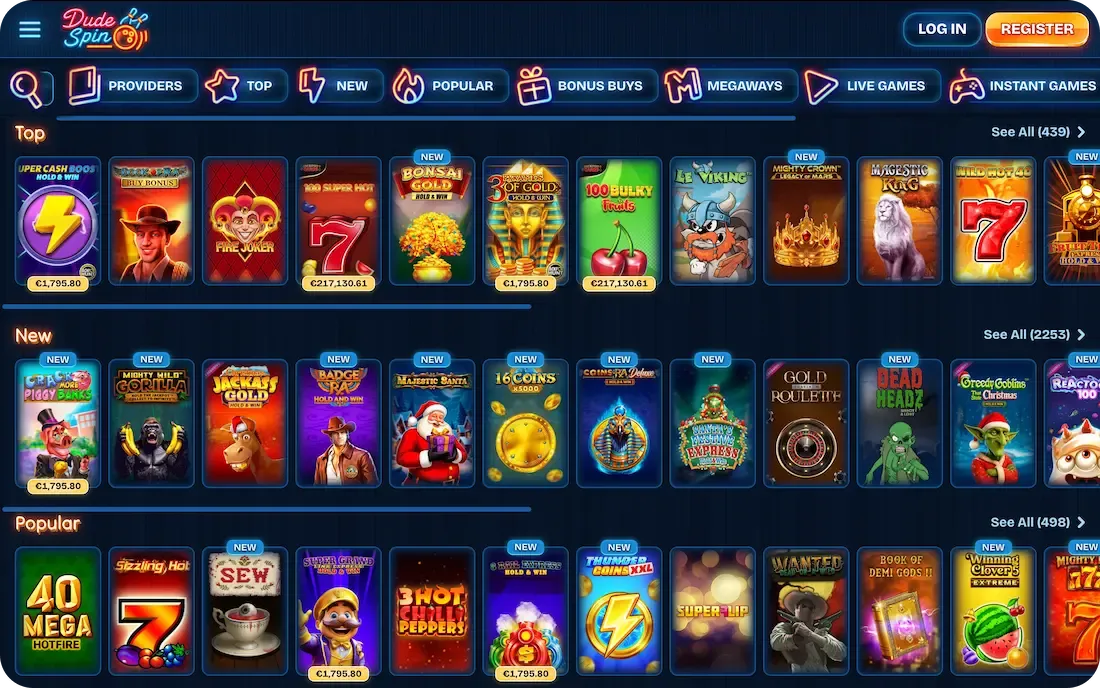 dudespin casino games